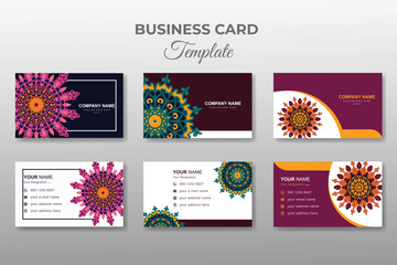 Vector business cards mandala set collection.