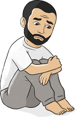 Obraz premium Man with mental health problems - sadness