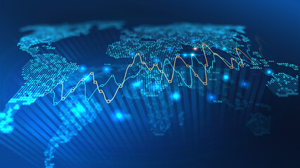 Stock market or forex trading graph in futuristic concept suitable for financial investment or Economic trends business idea and all art work design. Abstract finance background