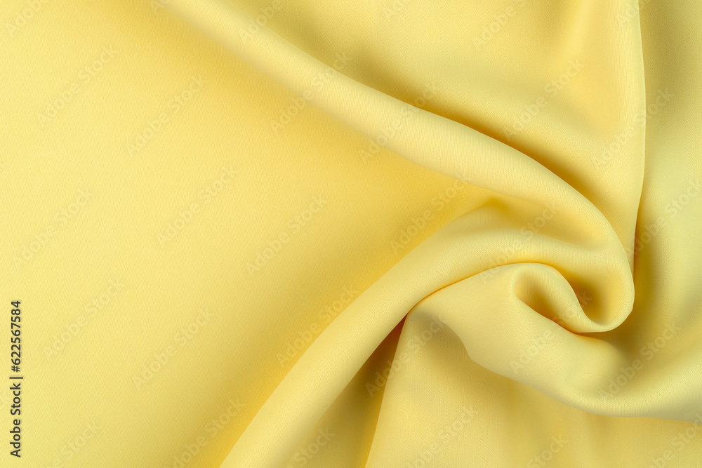 Wall mural yellow color fabric cloth polyester texture and textile background.