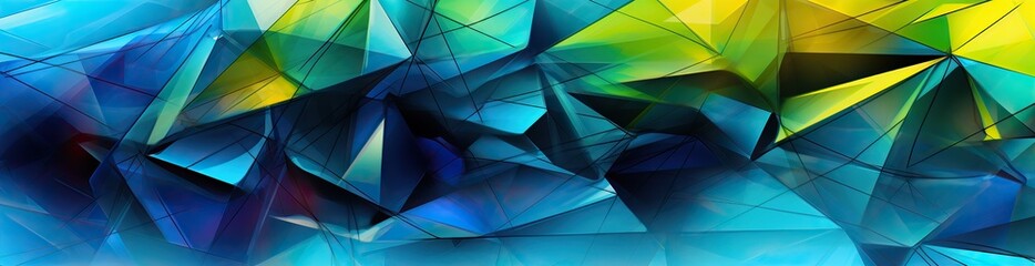 Panorama. Abstract background. Geometric pattern with lines and triangles. Gradient. Illustration. Wide banner. Modern multicolor background with space for design