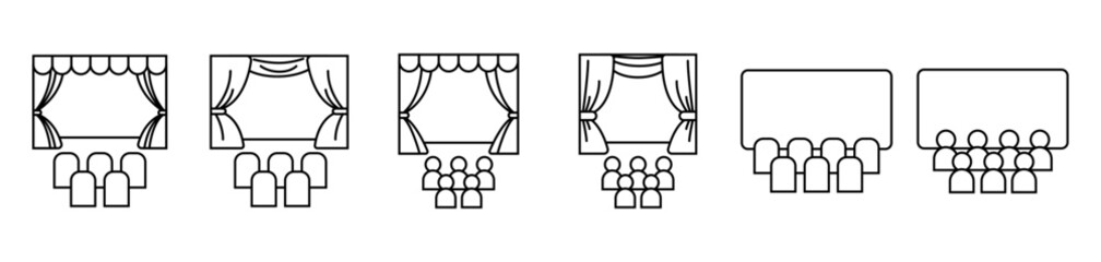  theater show and cinema movie icon outline