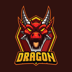 Vector of dragon with esport style  illustration
