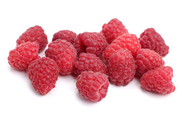 Raspberries close-up on a white background, the concept of diet, healthy eating