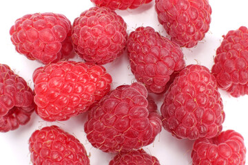 fresh sweet red raspberries texture close up macro