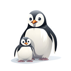 cute penguin family, generative ai
