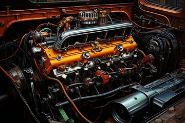 Car Engine Hood Open, Generative Ai