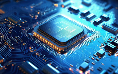 Obraz premium Technology chip motherboard,created with generative ai tecnology.