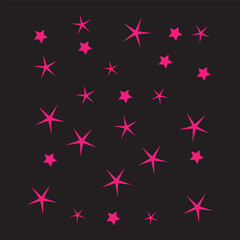 Free vector flat sparkling star collection