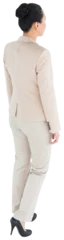Selbstklebende Fototapete Asiatische Orte Digital png photo of back view of asian businesswoman on transparent background