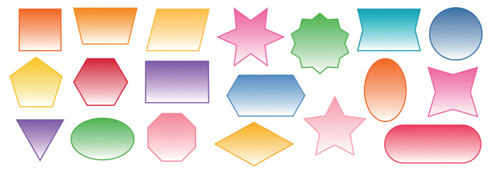 colorful shapes variation with dot pattern. Shapes element for chat box or dialog.
