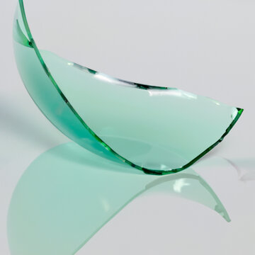 Pieces of broken glass. Break the glass