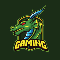 Vector of dragon with esport style  illustration