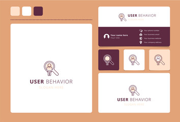 User behavior logo design with editable slogan. Branding book and business card template.