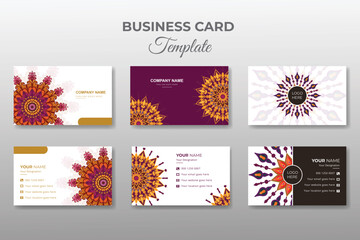 Vector business cards mandala set collection.