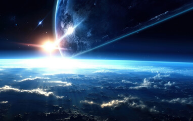 Fototapeta premium Earth and Sky Universe Background,Earth and Sky Universe Background