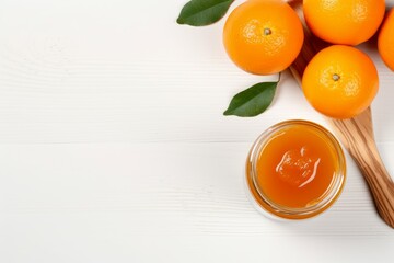 Orange jam jar nature. Generate Ai