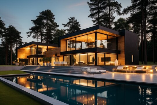 Modern luxury villa home. Generate Ai