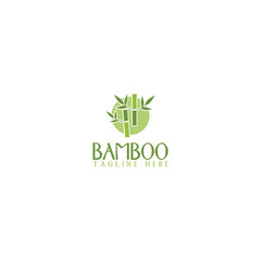 Bamboo logo template isolated on white background