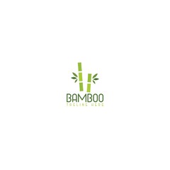 Bamboo logo template isolated on white background