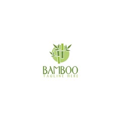 Bamboo logo template isolated on white background