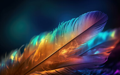 Obraz premium Colorful Feather Background,created with generative ai tecnology.