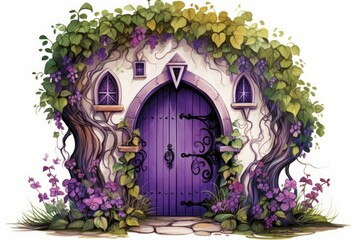 Purple fairy door pink. Generate Ai © nsit0108