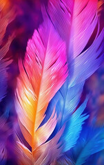 Obraz premium Colorful Feather Background,created with generative ai tecnology.