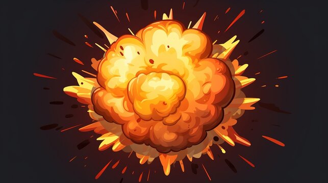 cartoon small explosion icon 3d illustration background 