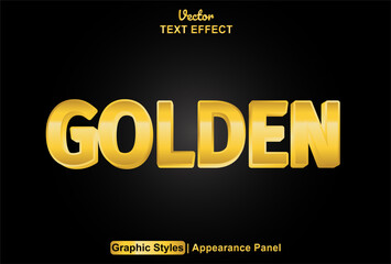 golden text effect with graphic style and editable.