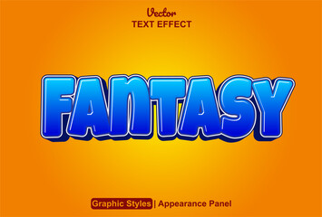 fantasy text effect with blue color graphic style and editable.