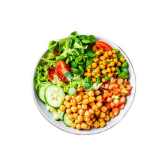 Healthy plate with vegetables salad on plate for keto diet