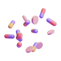 floating medical pills icon