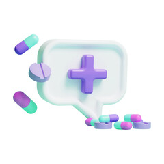 Obraz premium floating medical pills icon