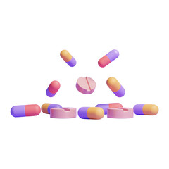 floating medical pills icon