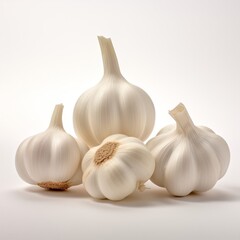Fototapeta premium a pile of garlic on a white background