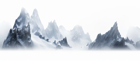 a majestic snow-covered mountain reaching towards the sky