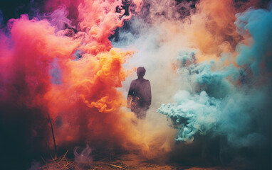 Colorful smoke background,created with generative ai tecnology.