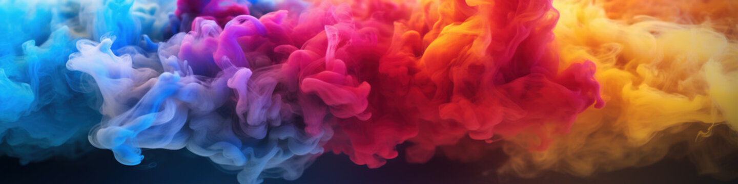 Colorful smoke background,created with generative ai tecnology. © henvryfo