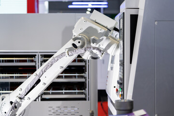 robot arm working in factory
