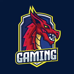 Vector of dragon with esport style  illustration