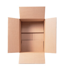 Cardboard Box Isolated on White Background. File with Clipping Path.