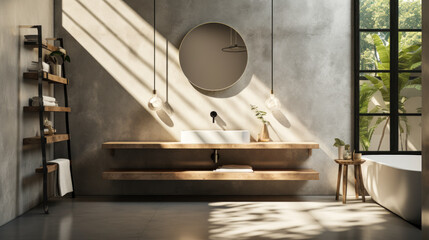 Urban Chic Bathroom Inspiration: Polished Concrete Meets White Marble Splendor