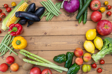 夏野菜背景フレーム
