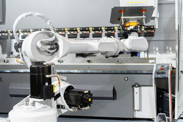 robot arm working in factory
