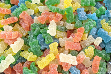 delicious bright colored sweet jelly candies