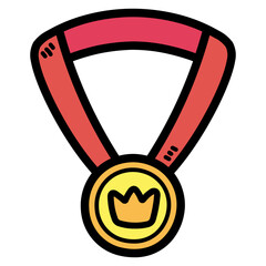 medal filled outline icon style