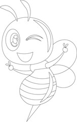 Cartoon Honey Bee Vector Graphic