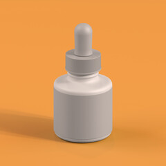 Monochrome Bottle on Orange Background, 3d Rendering