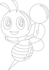 Cartoon Honey Bee Vector Graphic